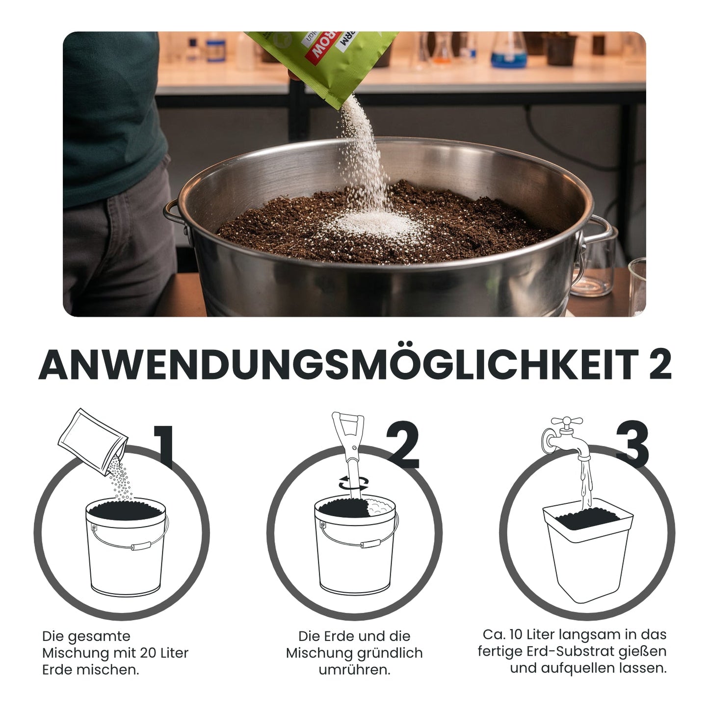 HolidayGrow – Hydrogel Wasser- & Nährstoffspeicher für Pflanzen