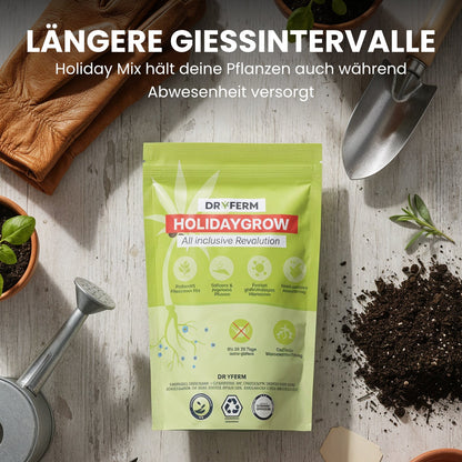 HolidayGrow – Hydrogel Wasser- & Nährstoffspeicher für Pflanzen